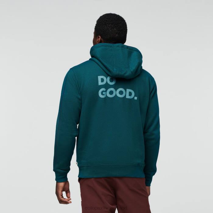 do good biologische hoodie met volledige ritssluiting Heren Cotopaxi diepe oceaan LDZ0138 kleding