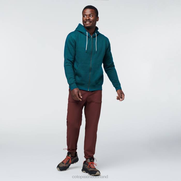 do good biologische hoodie met volledige ritssluiting Heren Cotopaxi diepe oceaan LDZ0138 kleding