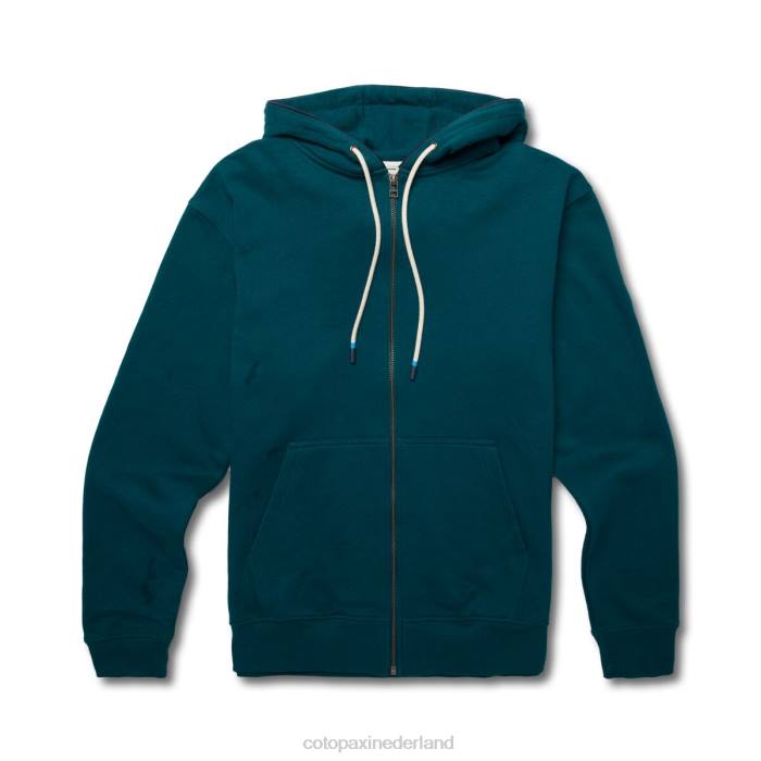 do good biologische hoodie met volledige ritssluiting Heren Cotopaxi diepe oceaan LDZ0138 kleding