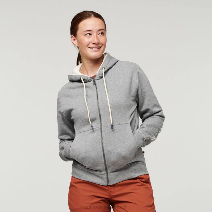 do good biologische hoodie met volledige ritssluiting vrouwen Cotopaxi heide grijs LDZ057 kleding