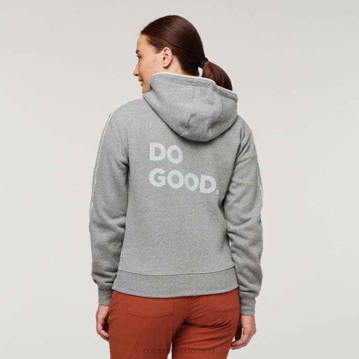 do good biologische hoodie met volledige ritssluiting vrouwen Cotopaxi heide grijs LDZ057 kleding