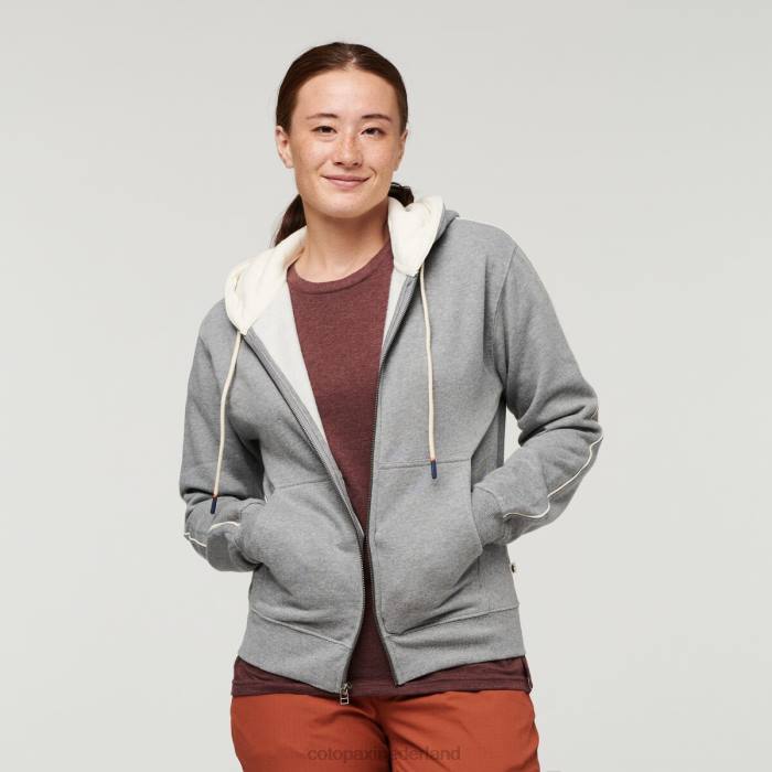 do good biologische hoodie met volledige ritssluiting vrouwen Cotopaxi heide grijs LDZ057 kleding