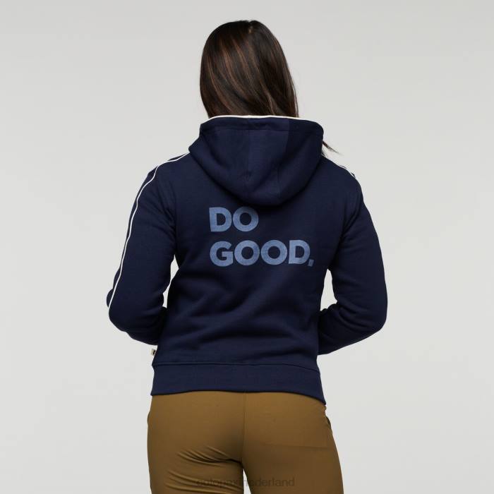 do good biologische hoodie met volledige ritssluiting vrouwen Cotopaxi maritiem LDZ058 kleding