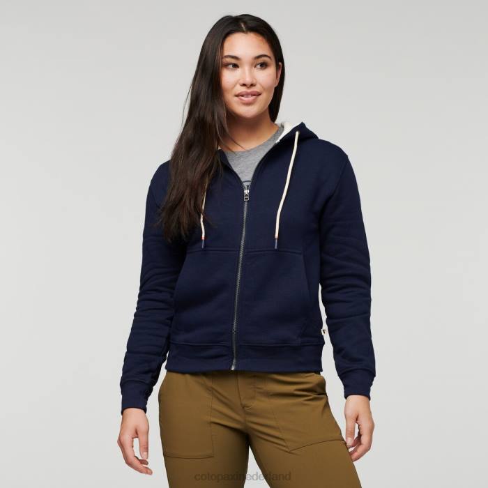 do good biologische hoodie met volledige ritssluiting vrouwen Cotopaxi maritiem LDZ058 kleding