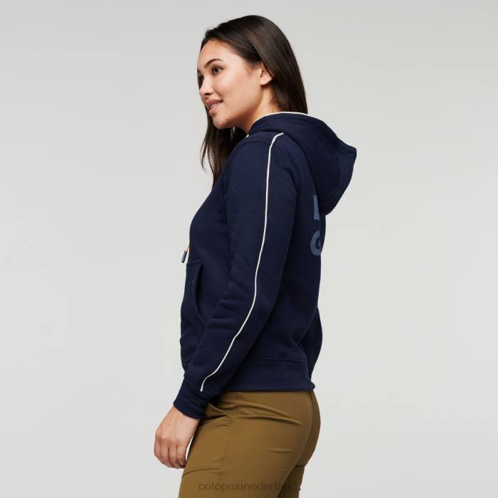 do good biologische hoodie met volledige ritssluiting vrouwen Cotopaxi maritiem LDZ058 kleding