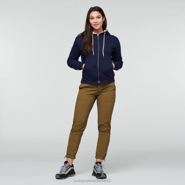 do good biologische hoodie met volledige ritssluiting vrouwen Cotopaxi maritiem LDZ058 kleding