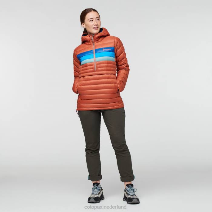 Fuego donzen trui met capuchon vrouwen Cotopaxi kruidige strepen LDZ02 kleding