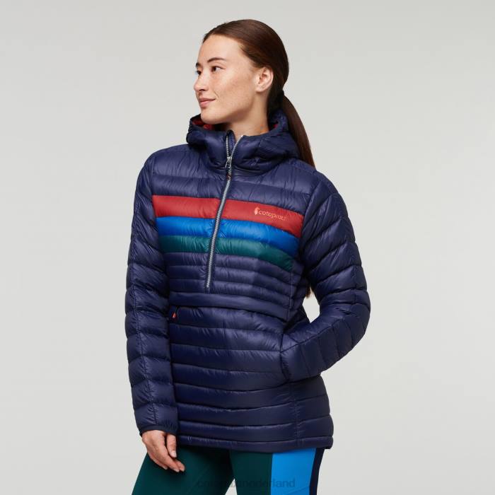 Fuego donzen trui met capuchon vrouwen Cotopaxi maritieme strepen LDZ03 kleding