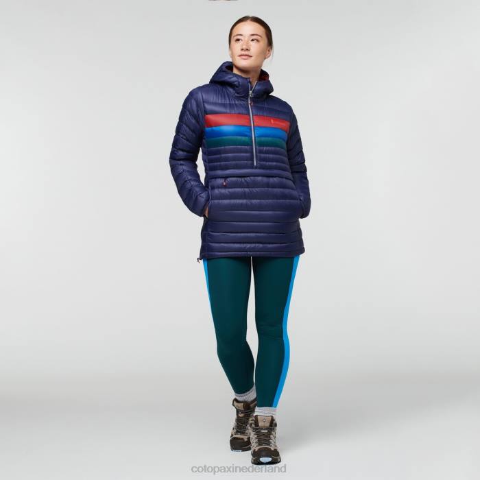Fuego donzen trui met capuchon vrouwen Cotopaxi maritieme strepen LDZ03 kleding