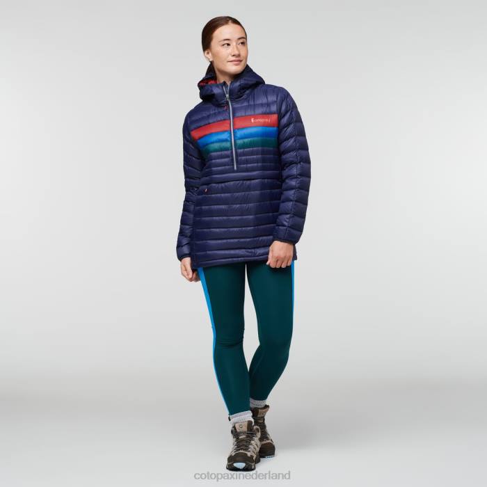 Fuego donzen trui met capuchon vrouwen Cotopaxi maritieme strepen LDZ03 kleding