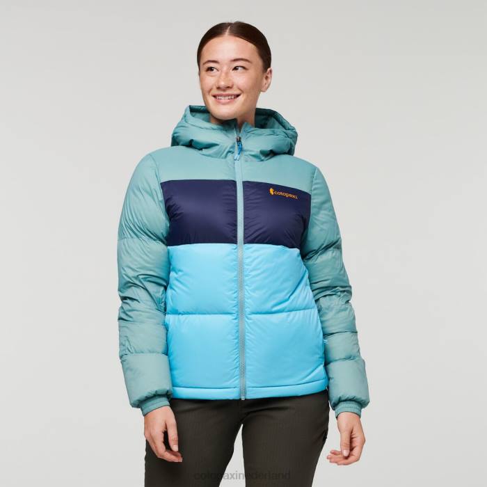 Solazo donsjack met capuchon vrouwen Cotopaxi blauwgras/blauwe lucht LDZ01 kleding