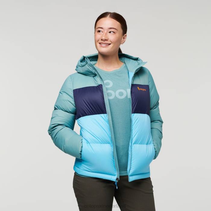 Solazo donsjack met capuchon vrouwen Cotopaxi blauwgras/blauwe lucht LDZ01 kleding