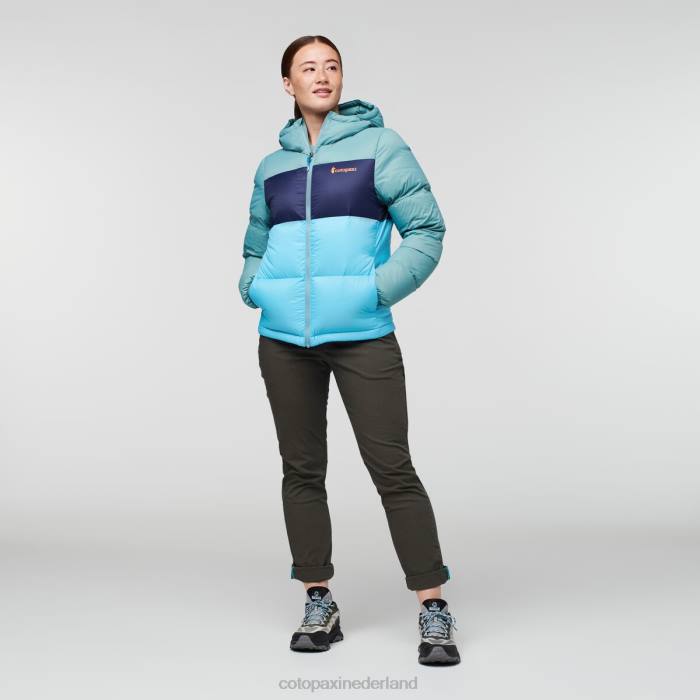 Solazo donsjack met capuchon vrouwen Cotopaxi blauwgras/blauwe lucht LDZ01 kleding