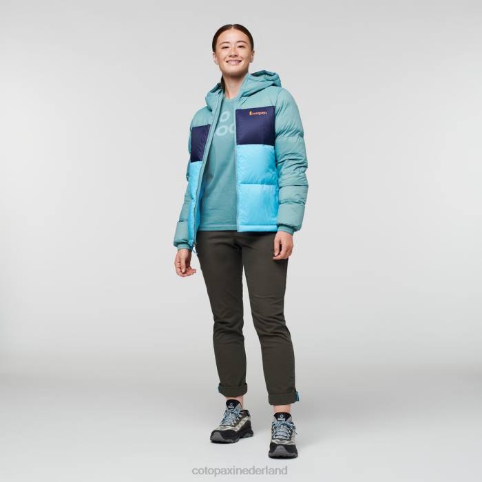 Solazo donsjack met capuchon vrouwen Cotopaxi blauwgras/blauwe lucht LDZ01 kleding