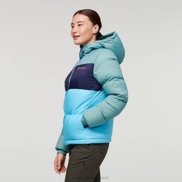Solazo donsjack met capuchon vrouwen Cotopaxi blauwgras/blauwe lucht LDZ01 kleding