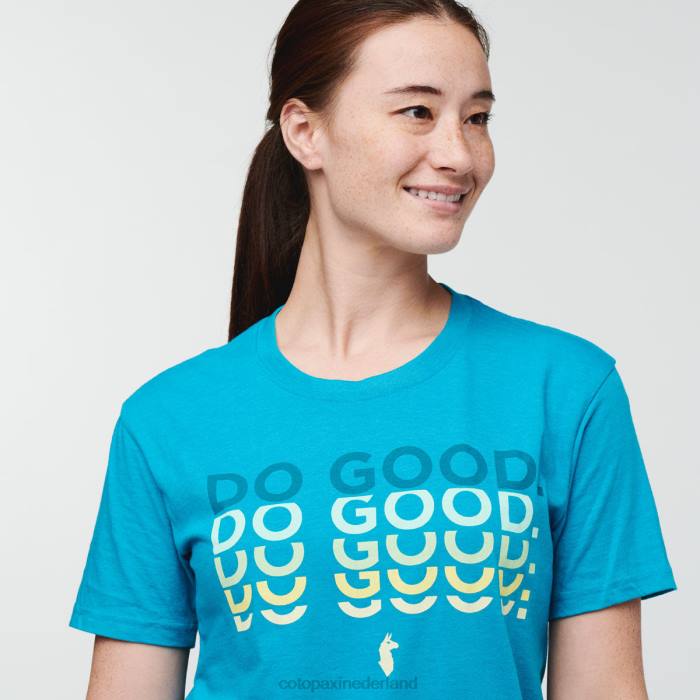 doe goed herhaal t-shirt vrouwen Cotopaxi mineraal blauw LDZ069 kleding