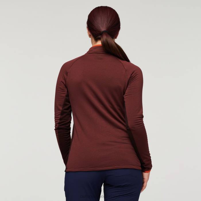 Otero fleece trui met halve rits vrouwen Cotopaxi kastanje/maritiem LDZ024 kleding