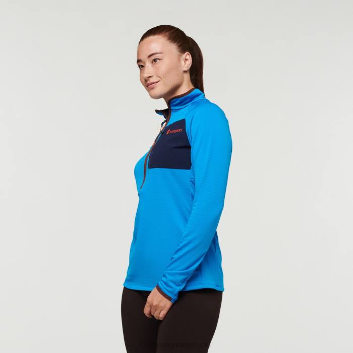 Otero fleece trui met halve rits vrouwen Cotopaxi zoutwater/kastanje LDZ023 kleding