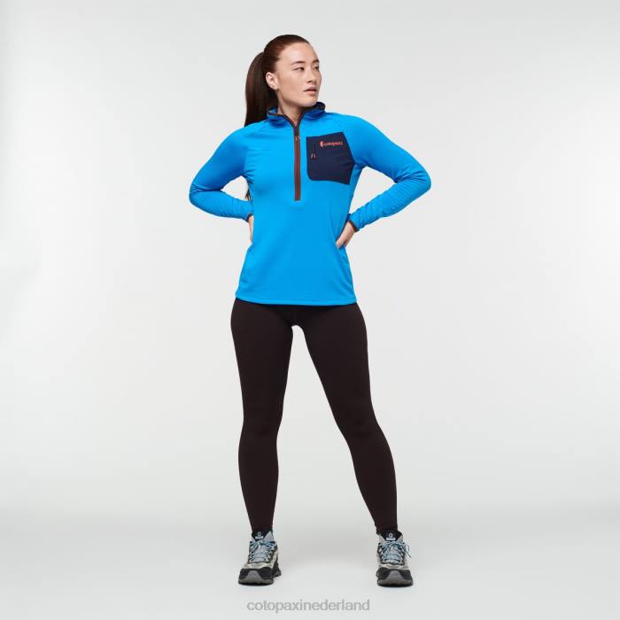 Otero fleece trui met halve rits vrouwen Cotopaxi zoutwater/kastanje LDZ023 kleding